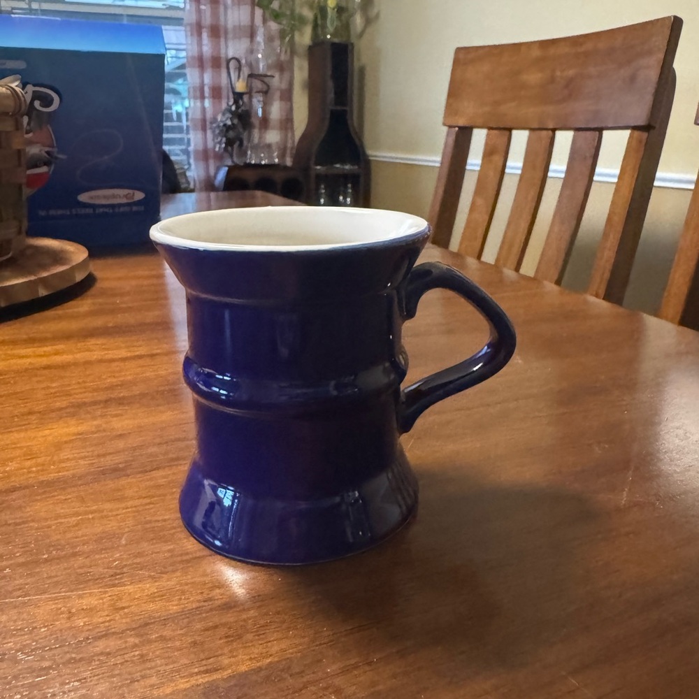 Vintage Elegant Blue Ceramic Mug Japan